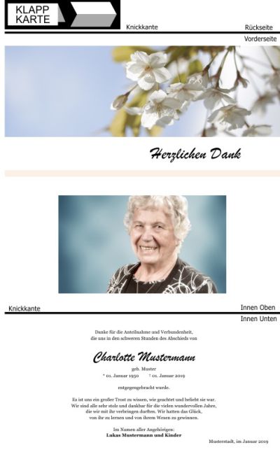 Frühling, Frühlingsblumen, Frühlingsblüten. Trauer Danksagung Karten bei Sterbefall, Todesfall, Beerdigung und Trauerfall